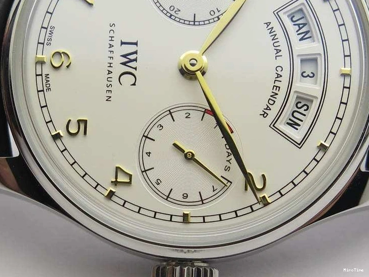 MIROTIME 0513 Portuguese Real PR Real Annual Calendar IW5035 YLF 1:1 Best Edition White Dial On Leather Strap A Refined 7243